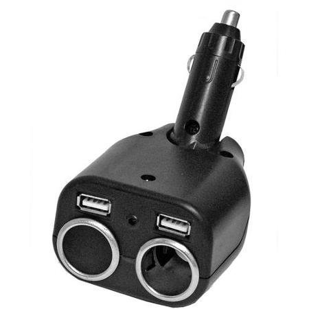 Prime Products 08-5048 Dual 12V Outlet Adapter with Dual USB Ports