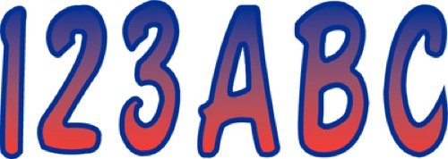 Hardline Products REPUG200 3" Letter & Number Kit Red Purple Gradation