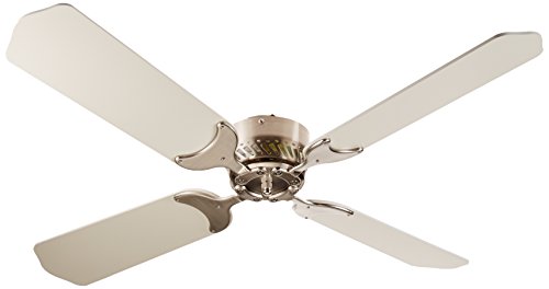 LaSalle Bristol 410TSDC42BNWH 12V RV Ceiling Fan 42" Brushed Nickel with White Blades