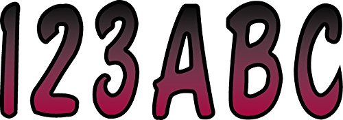 Hardline Products RUBKG200 3" Boat Registration Letter Number Kit Burgundy Black Gradient