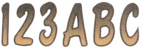 Hardline Products BRBKG200 3" Boat Registration Letter Number Kit Beige Black Gradient Cursive