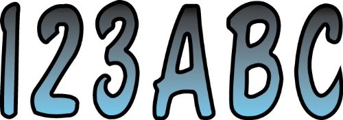 Hardline Products BJBKG200 Series 200 Boat Registration Kit 3" Cursive Font with Gradient