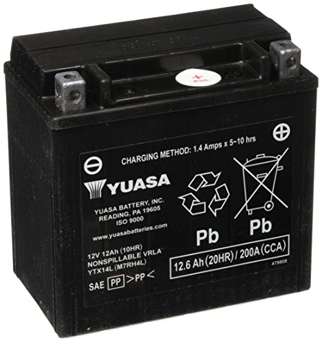 Picture of Yuasa Batteries YUAM7RH4L YTX14L Maintenance Free AGM Battery 12V 200 CCA