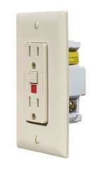RV Designer S803 Ivory Dual GFCI Outlet with Cover Plate