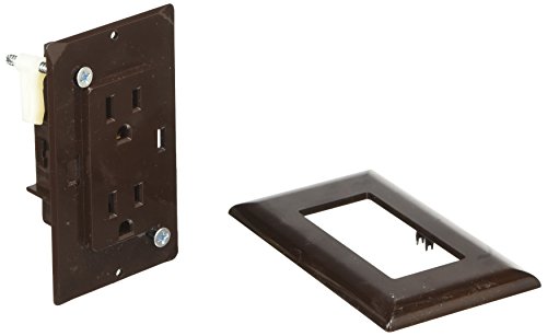 RV Designer S815 Self-Contained Dual AC Outlet with Cover Plate Brown