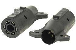 Pollak 12-719EV 7-Way RV to 6-Way Round Trailer Wiring Adapter