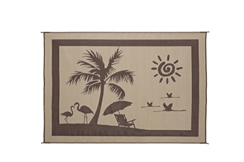 Ming's Mark BP8117 Beachcomber Patio Mat 8' x 11' Brown and Beige