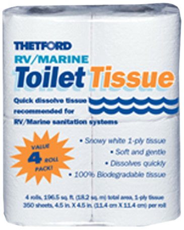 Thetford 20804 Marine Soft Rapid Dissolve RV Toilet Paper 4-Pack