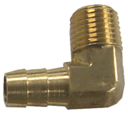 Sierra 18-8067 90 Degree Brass Fuel Elbow Fitting 1/4" Male to 3/8" Hose Barb