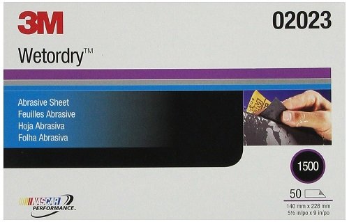 3M 02023 Imperial Wet Or Dry Sandpaper Sheets 1500 Grit 5-1/2" x 9" 50-Pack