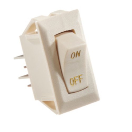 RV Designer S279 Rocker Switch 10 Amp Ivory with Gold Text