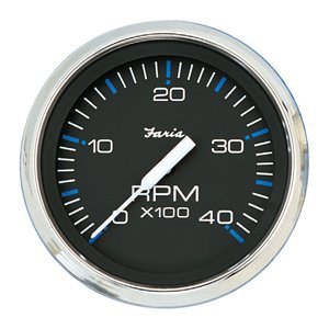 Faria Instruments 33742 Chesapeake Black 4" Tachometer 4000 RPM Diesel