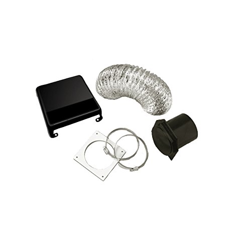 Westland Sales VID403AB Deluxe Dryer Vent Kit for RV Marine - Black 4 Inch
