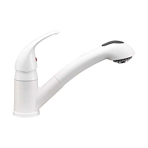 Dura Faucet DFNMK852WT Designer Pull-Out RV Kitchen Faucet White