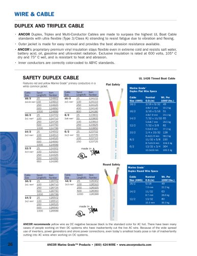Ancor 126750 Safety Duplex Round Cable 16/2 AWG Red/Yellow 500'