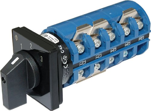 Blue Sea Systems 9077 AC Rotary Switch 65A 240VAC 3-Pole 3-Position + OFF