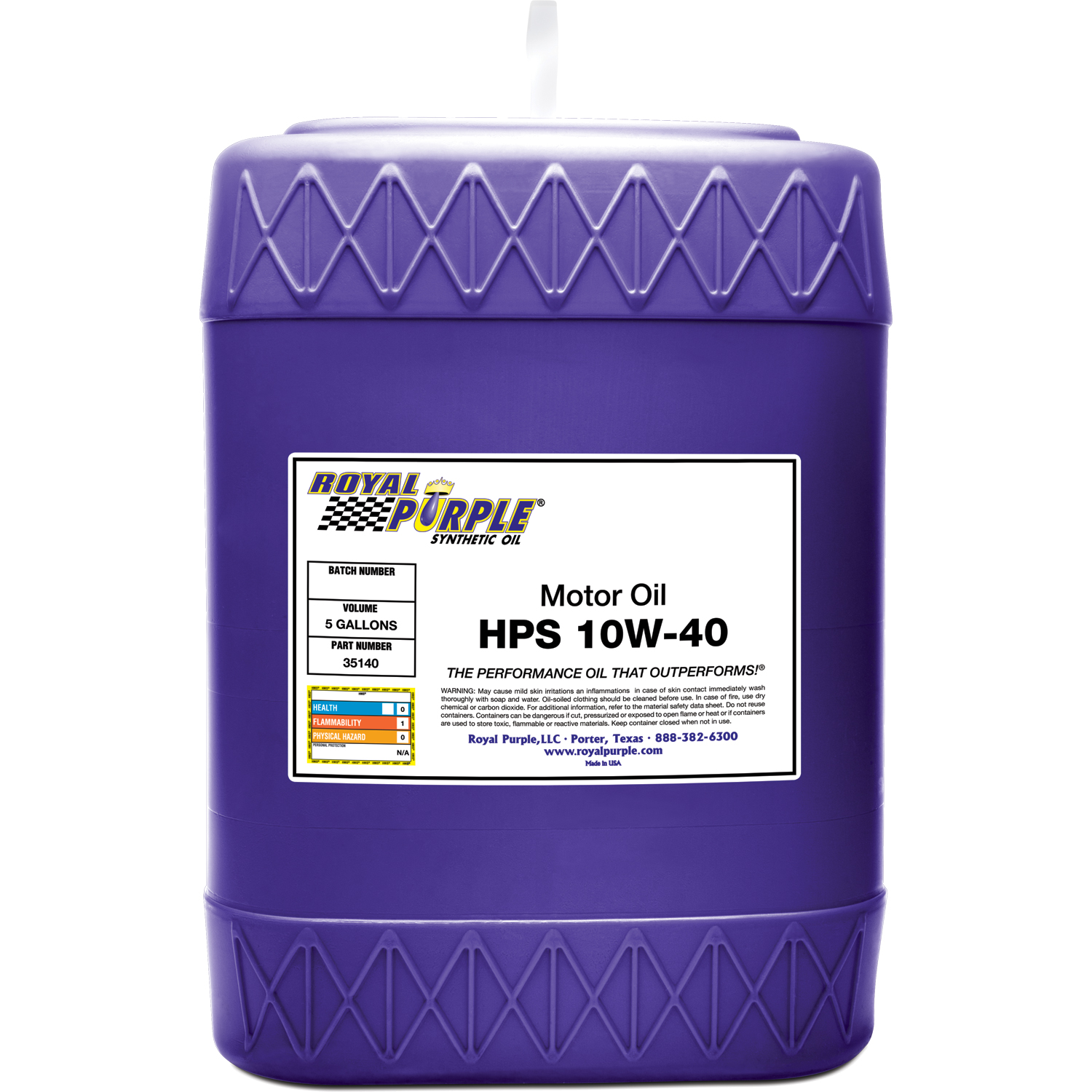Picture of Royal Purple 35140 HPS 10W-40 High Performance Synthetic Motor Oil 5 Gallon