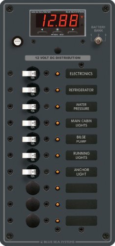 Blue Sea Systems 8402 DC Circuit Breaker Panel 10 Position with Multi-Function Meter