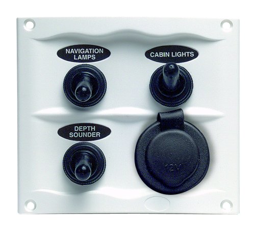 Marinco 900-3WPS Marinco Waterproof Switch Panel 3 Switch W/ 12v Grey