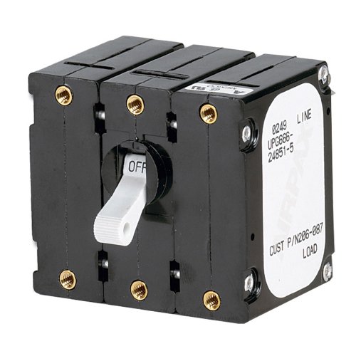 Paneltronics 206-353 Shore Main Circuit Breaker 50 Amp with Reverse Polarity Trip Coil