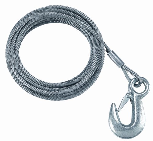 Fulton Performance WC750 0100 Galvanized Winch Cable with Hook 7/32" x 50' 5600 lb