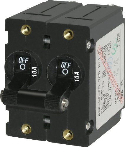 Blue Sea Systems 7232 A-Series Toggle Circuit Breaker 10A Double Pole Black