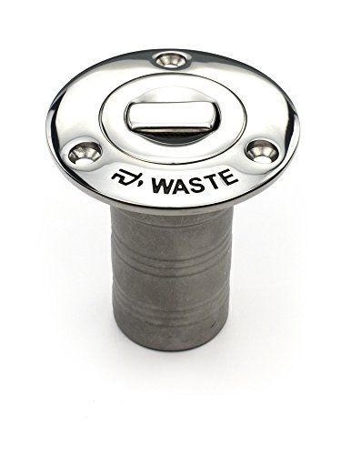 Whitecap Industries 6996CBLUE Push-Up Deck Fill 1-1/2" Hose Waste 316 Stainless Steel