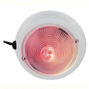 Perko 1263DP1WHT Exterior Surface Mount Dome Light White with Red and White Bulbs
