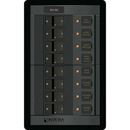 Blue Sea Systems 1200 12V DC 8-Position Vertical Circuit Breaker Panel