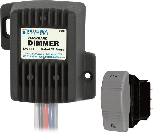 Blue Sea Systems 7508 DeckHand Dimmer 25 Amp 12V Marine Lighting Control