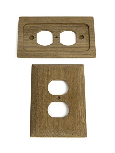 Whitecap Industries 60170 Teak Outlet Cover Receptacle Plate 2-Pack