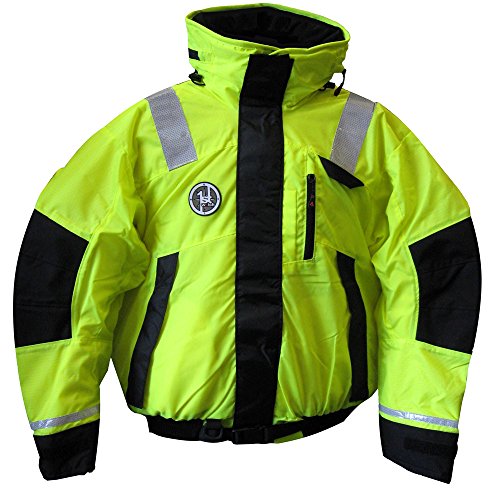 First Watch AB-1100-HV-XL Hi-Vis Flotation Bomber Jacket USCG Type III XL Yellow