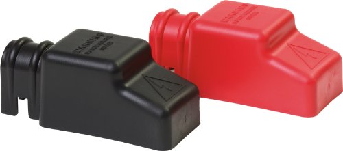 Blue Sea Systems 4018 Square CableCap Insulators Pair Red/Black 1/0 AWG