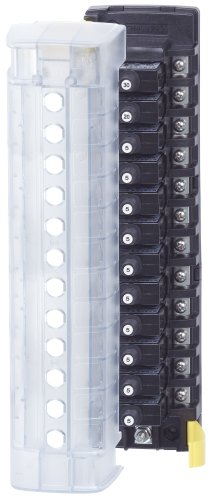 Blue Sea Systems 5051 12-Position Push Button Circuit Breaker Block
