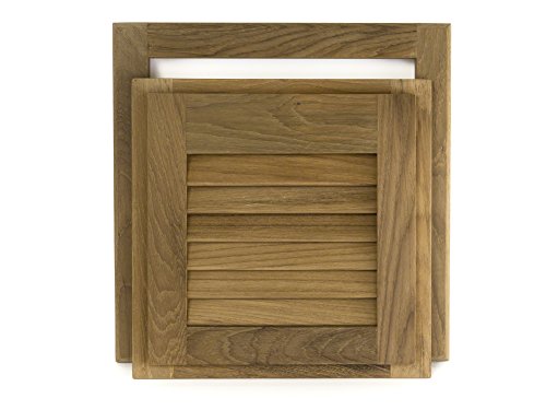 Whitecap Industries 60720 Teak Louvered Door & Frame 12" x 12" Right Hand