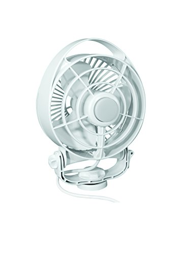 Caframo 7482CAWBX Maestro 12V 3-Speed 6" Marine Fan with LED Light White