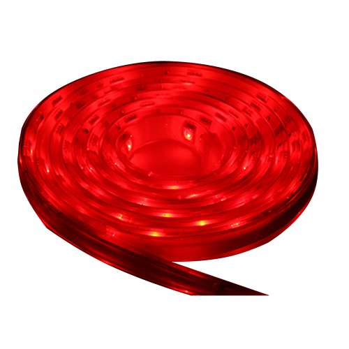 Lunasea Lighting LLB-453R-01-05 Red Flexible LED Strip Light 12V 5M Waterproof