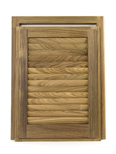 Whitecap Industries 60724 Teak Louvered Door & Frame 15" x 20" Right Hand