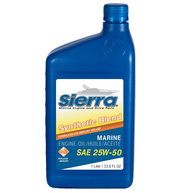 Sierra 18-9552-8 25W50 FC-W 4-Cycle Outboard Synthetic Blend Oil 1 Liter