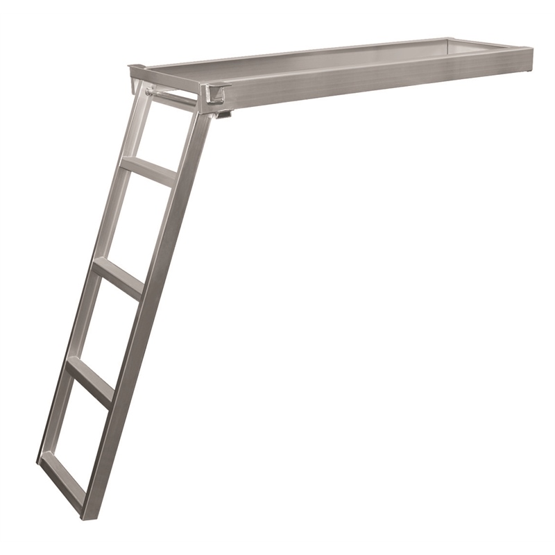 Jif Marine CSD2 4-Step Under-Deck Pontoon Ladder for Round Front Decks