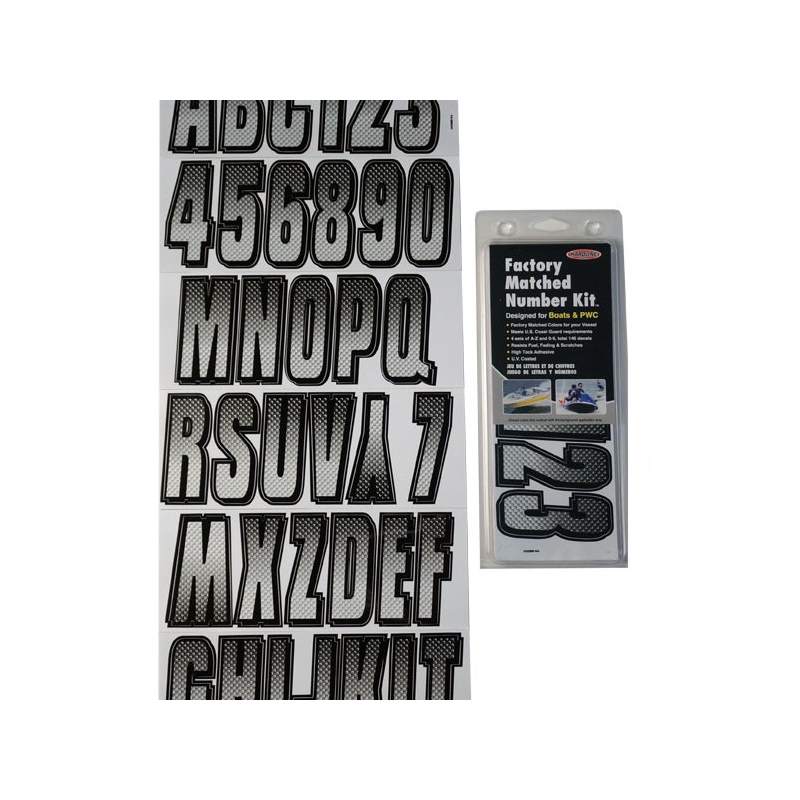 Hardline Products SIBKG300 3" Carbon Fiber Registration Kit with Block Font