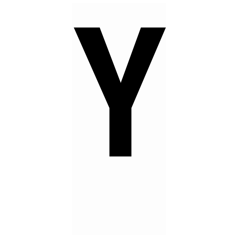 Hardline Products 17324 3-Inch Letter Y Super-Stik Registration Decal Black