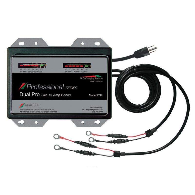Pro Charger PS2 Professional Series 2-Bank Marine Battery Charger 30 Amp