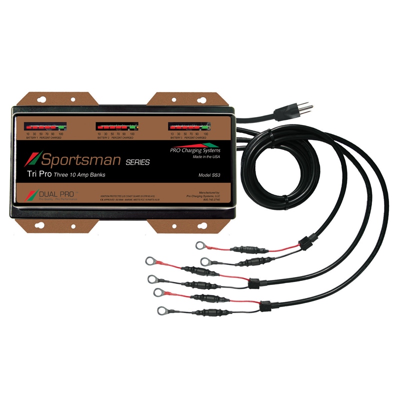 Pro Charger SS3 Sportsman Series 30-Amp 3-Bank Marine Battery Charger