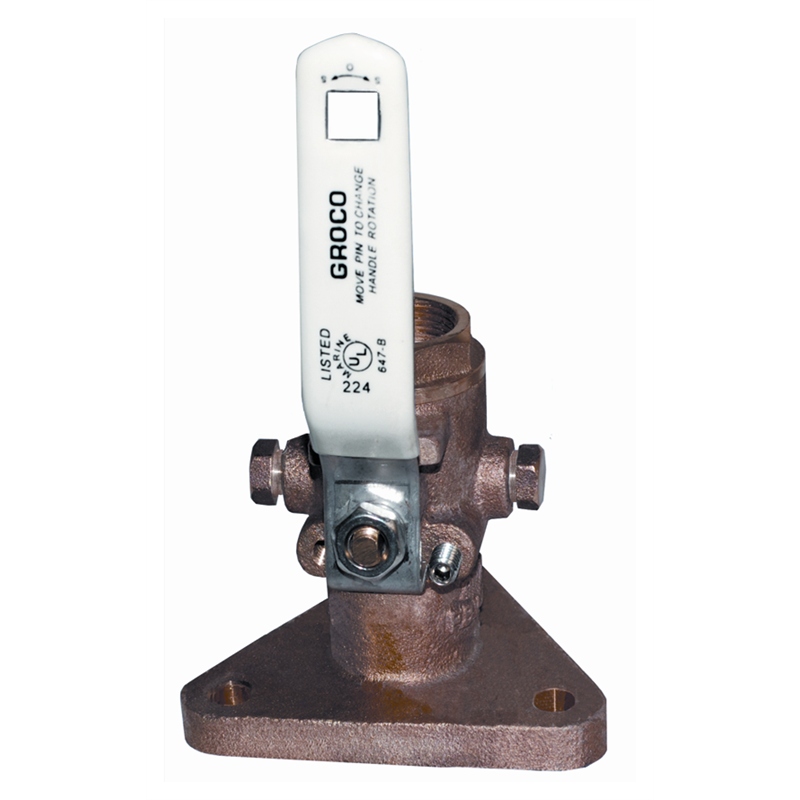 Groco FBV-1500 Bronze Full Flow Flanged Seacock 1-1/2 Inch