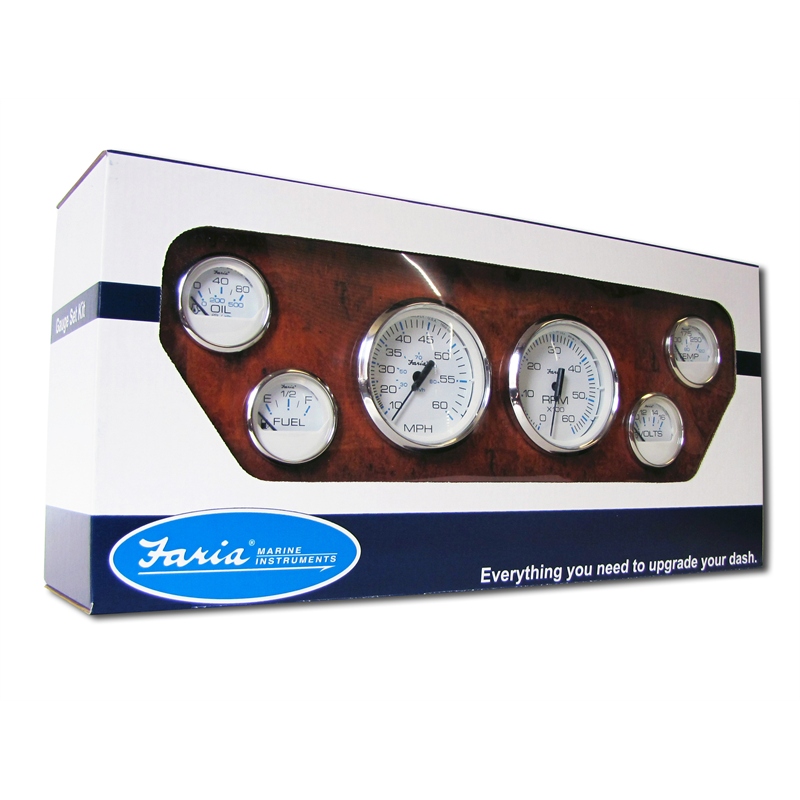 Faria Instruments KTF001 Chesapeake SS 6-Gauge Inboard Instrument Set