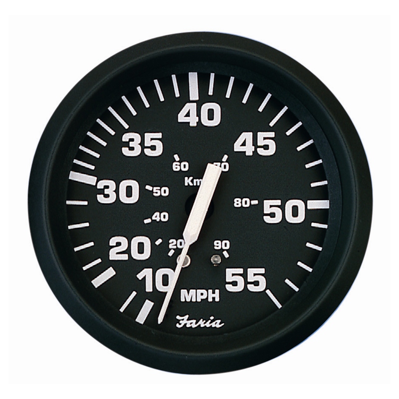 Faria Instruments 32810 Faria 32810 Euro 4" Gauge - Speedometer, 55 MPH