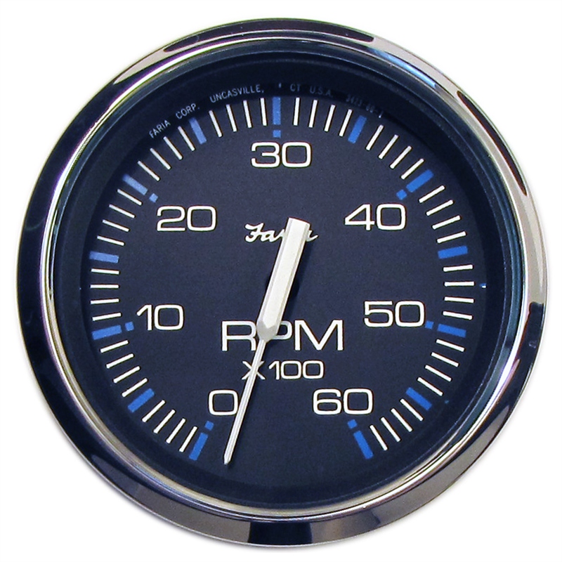 Faria Instruments 33710 Chesapeake SS Black 4" Tachometer 6000 RPM Gas Inboard I/O