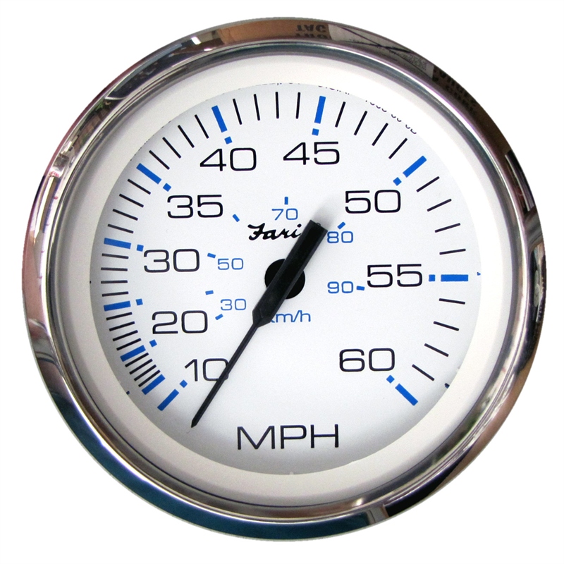 Faria Instruments 33811 Chesapeake SS White 4" Speedometer 60 MPH Pitot Type