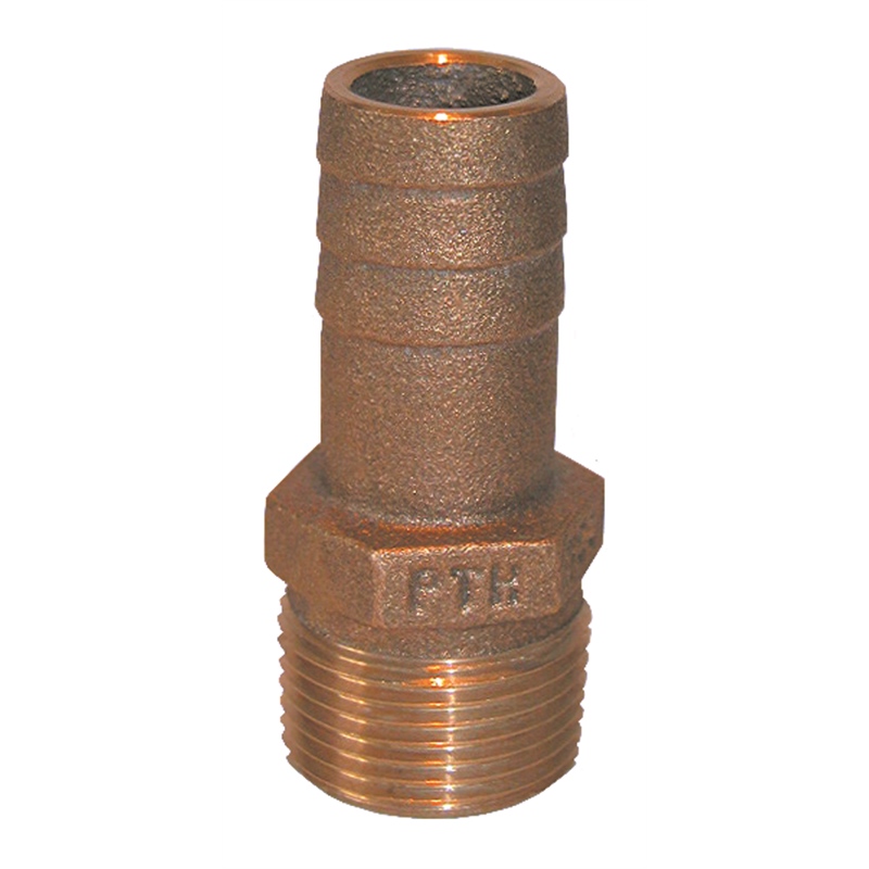 Groco PTH1000 Bronze Pipe to Hose Adapter 1" NPT x 1" Hose Barb